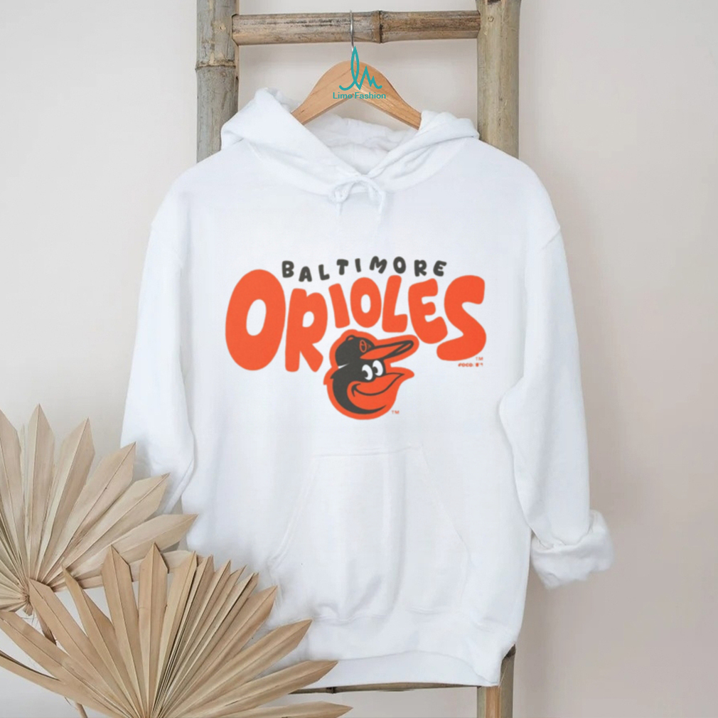 Baltimore Orioles Heather Oatmeal Cartoon Logo Pullover T shirt Baltimore Orioles Heather Oatmeal Cartoon Logo Pullover T shirt