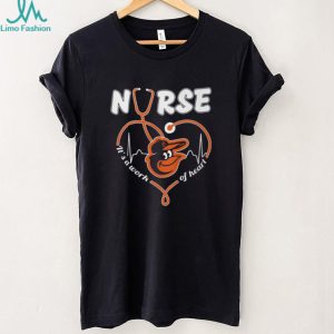 Baltimore Orioles Nurse Heart Stethoscope Baseball Fan T Shirt