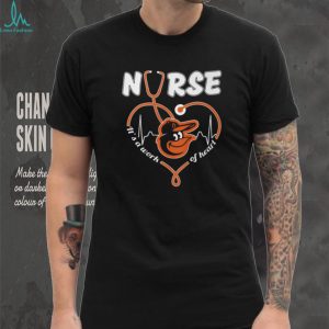 Baltimore Orioles Nurse Heart Stethoscope Baseball Fan T Shirt