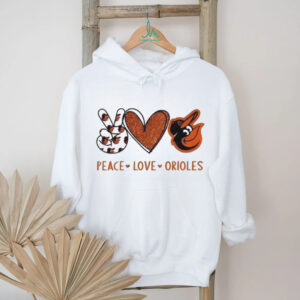 Baltimore Orioles Peace Love Orioles Baseball Fan T Shirt
