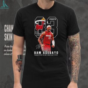 Bam Adebayo Miami Basketball Franchise Record Points History T Shirt