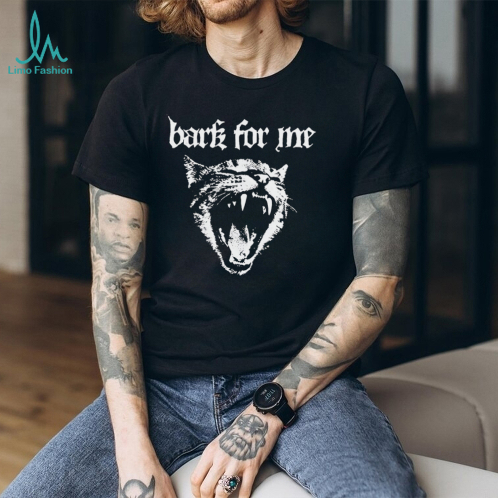 Bark For Me Heavy Metal Style Cat Yawning Graphic T Shirt Bark For Me Heavy Metal Style Cat Yawning Graphic T Shirt