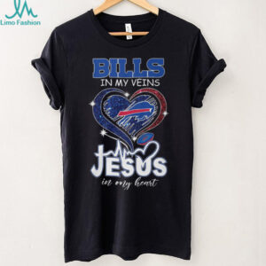 Bills In My Veins Jesus In My Heart Buffalo Football Faith T Shirt
