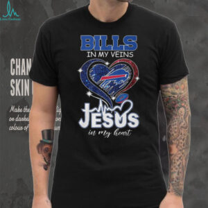 Bills In My Veins Jesus In My Heart Buffalo Football Faith T Shirt