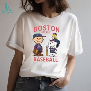 Boston Baseball Peanuts Charlie Brown Snoopy Woodstock Est 1901 T Shirt