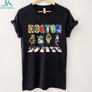 Boston City Sports Mascots Bruins Red Sox Celtics Patriots T shirt