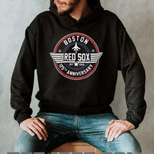 Boston Red Sox 125th Anniversary 1901 2026 Fighter Jet Style Logo T Shirt