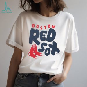 Boston Red Sox Doodle Logo Oatmeal Crewneck T shirt