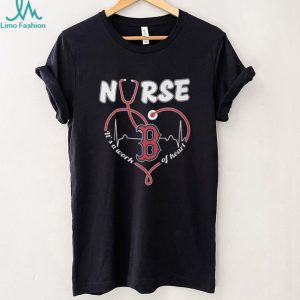 Boston Red Sox Nurse Work of Heart Stethoscope Fan T Shirt