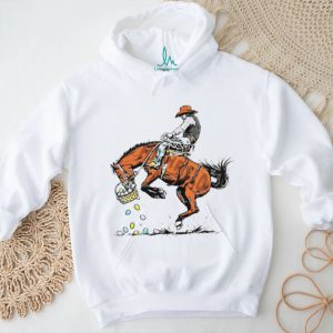 Bucking Bronco Cowboy Spilling Easter Egg Basket T Shirt