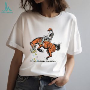 Bucking Bronco Cowboy Spilling Easter Egg Basket T Shirt