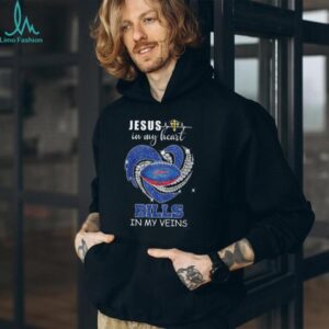 Buffalo Bills In My Veins Jesus In My Heart Rhinestone Style T Shirt