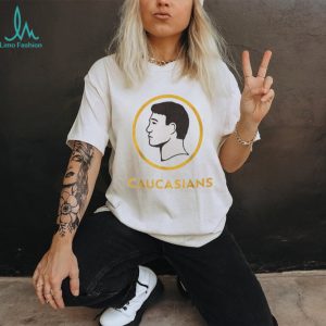 Caucasians Parody Logo Sports Satire White Graphic T Shirt