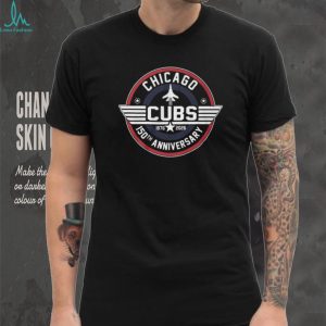 Chicago Cubs 150th Anniversary 1876 2026 Fighter Jet Style Logo T Shirt
