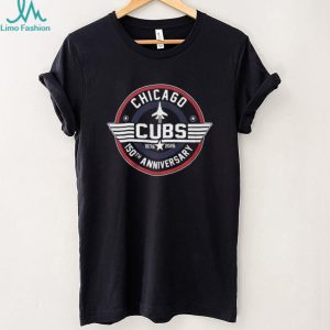 Chicago Cubs 150th Anniversary 1876 2026 Fighter Jet Style Logo T Shirt