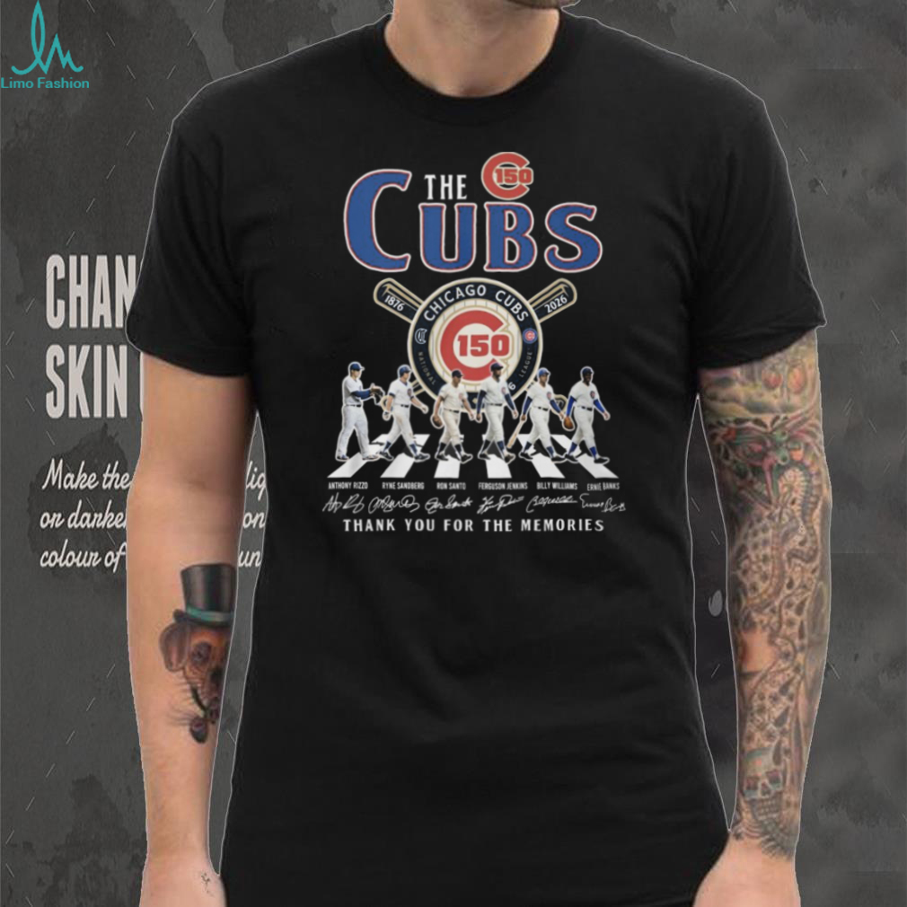 Chicago Cubs 150th Anniversary Legends Signature Abbey Road T Shirt Chicago Cubs 150th Anniversary Legends Signature Abbey Road T Shirt