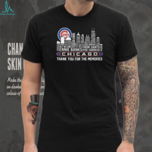 Chicago Cubs Baseball Legends Skyline Name Cloud Thank You For The Memories T Shirt