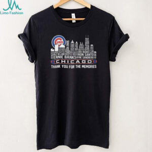 Chicago Cubs Baseball Legends Skyline Name Cloud Thank You For The Memories T Shirt