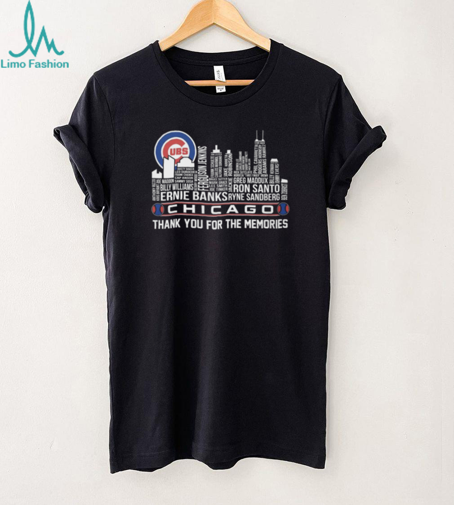 Chicago Cubs Baseball Legends Skyline Name Cloud Thank You For The Memories T Shirt Chicago Cubs Baseball Legends Skyline Name Cloud Thank You For The Memories T Shirt