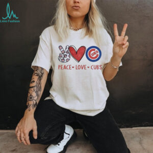 Chicago Cubs Peace Love Cubs Baseball Fan T Shirt