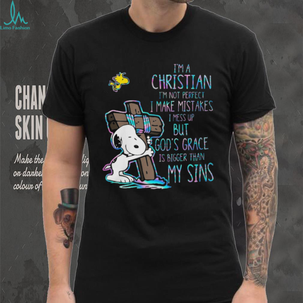 Christian Snoopy “God’s Grace Is Bigger Than My Sins” Faith T Shirt Christian Snoopy “God’s Grace Is Bigger Than My Sins” Faith T Shirt
