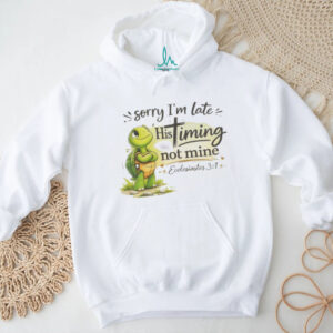 Christian Turtle Sorry I'm Late His Timing Not Mine Ecclesiastes 31 T Shirt