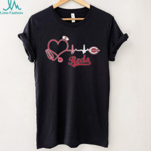 Cincinnati Reds Nurse Heartbeat Stethoscope MLB Baseball Fan T Shirt