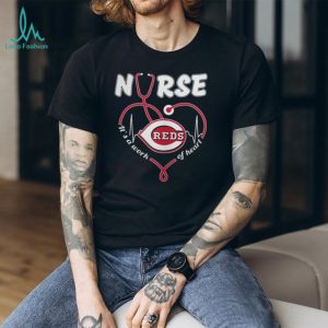 Cincinnati Reds Nurse “It's A Work Of Heart” Stethoscope T Shirt