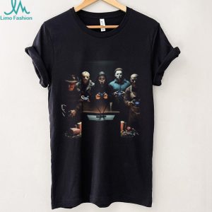 Classic Horror Movie Villains Playing Video Games Funny T Shirt