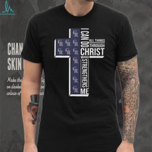 Colorado Rockies Christian Faith T Shirt Strengthening Cross Design