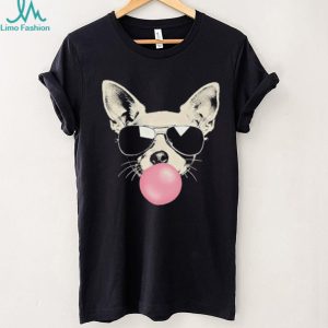 Cool Chihuahua Wearing Aviator Sunglasses Pink Bubblegum T Shirt