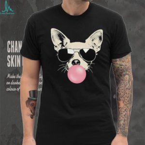 Cool Chihuahua Wearing Aviator Sunglasses Pink Bubblegum T Shirt