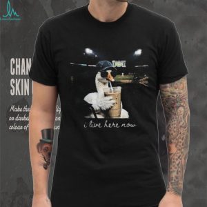 Cool Goose Drinking Iced Coffee at Baseball Stadium T Shirt