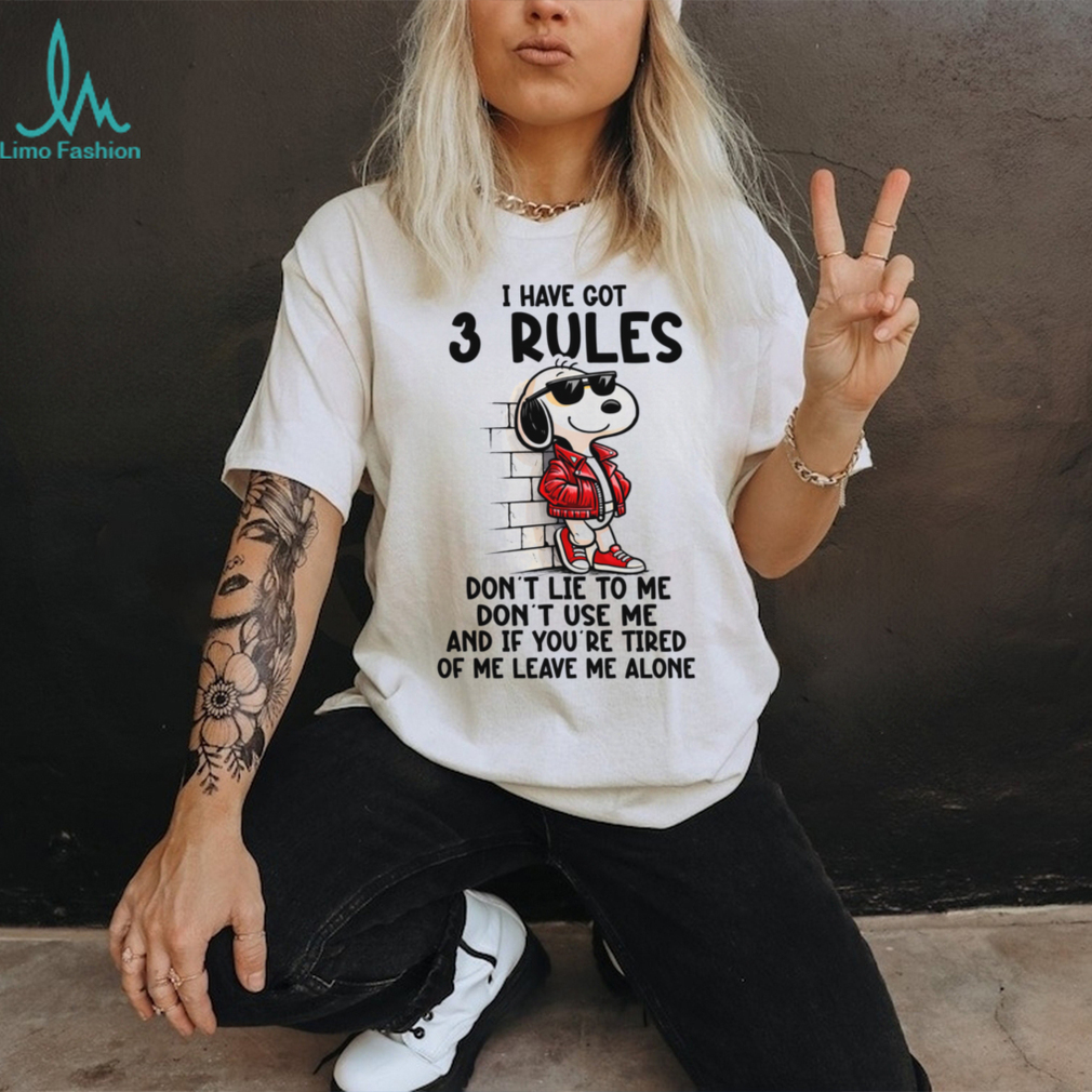Cool Snoopy 3 Rules T Shirt Don’t Lie Don’t Use Me Leave Me Alone Cool Snoopy 3 Rules T Shirt Don’t Lie Don’t Use Me Leave Me Alone