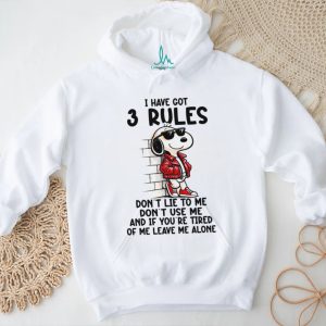 Cool Snoopy 3 Rules T Shirt Don't Lie Don't Use Me Leave Me Alone