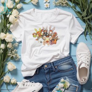 Cute Easter Farm Animals Bunny Ears T Shirt