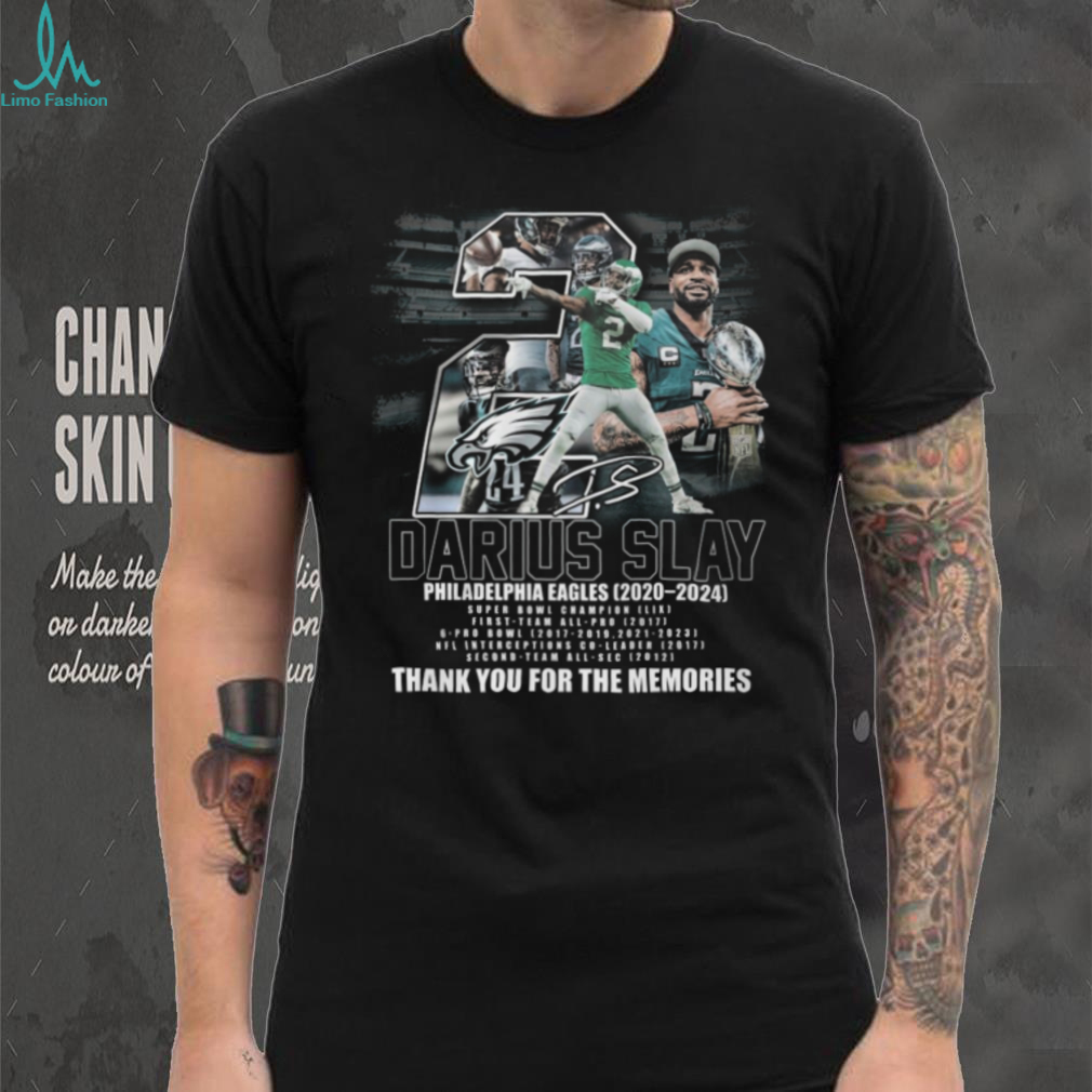 Darius Slay Philadelphia Eagles Tribute T Shirt “Thank You For The Memories” 2020 2024 Darius Slay Philadelphia Eagles Tribute T Shirt “Thank You For The Memories” 2020 2024