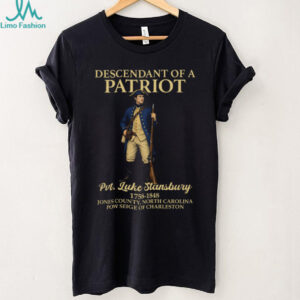 Descendant of a Patriot Pvt. Luke Stansbury Revolutionary War Custom T shirt