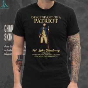 Descendant of a Patriot Pvt. Luke Stansbury Revolutionary War Custom T shirt