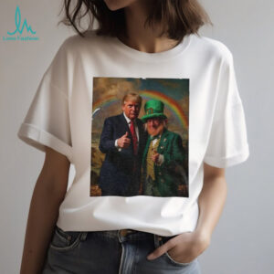 Donald Trump and Leprechaun St. Patrick's Day Rainbow T Shirt