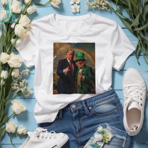 Donald Trump and Leprechaun St. Patrick's Day Rainbow T Shirt