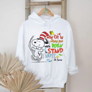 Dr. Seuss Snoopy Born To Stand Out Motivational Quote T Shirt