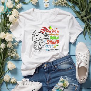 Dr. Seuss Snoopy Born To Stand Out Motivational Quote T Shirt