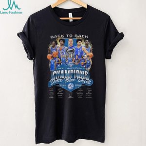 Duke Blue Devils Back to Back 2025 2026 ACC Tournament Champions Signatures T Shirt