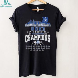 Duke Men's Basketball 2026 ACC Champions Skyline & Roster Signature T Shirt