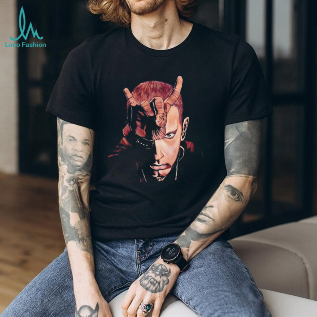 Eminem Slim Shady Rock On Portrait Graphic T Shirt Eminem Slim Shady Rock On Portrait Graphic T Shirt