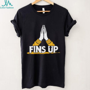 Fins Up Praying Hands Football Fan Graphic T Shirt
