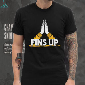 Fins Up Praying Hands Football Fan Graphic T Shirt