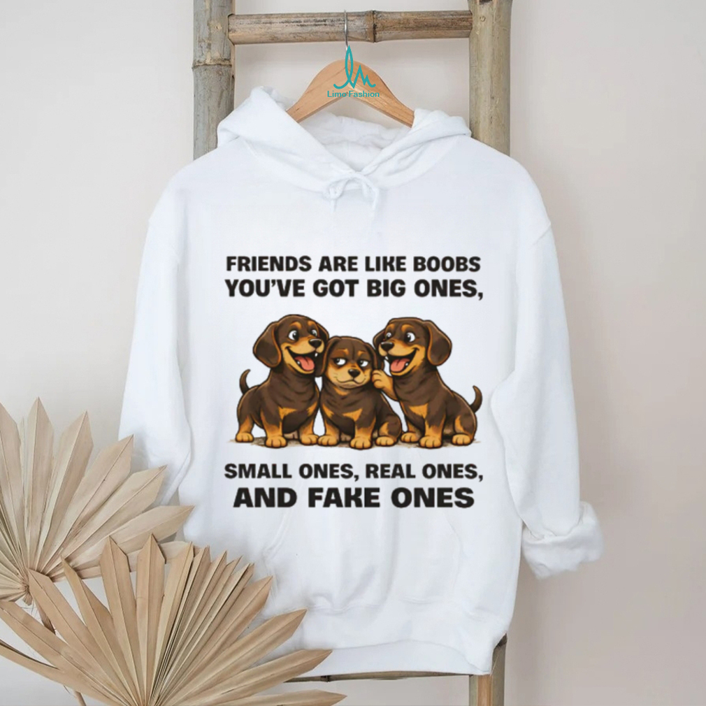 Funny Dachshund Puppies “Friends Are Like Boobs” Graphic T Shirt Funny Dachshund Puppies “Friends Are Like Boobs” Graphic T Shirt