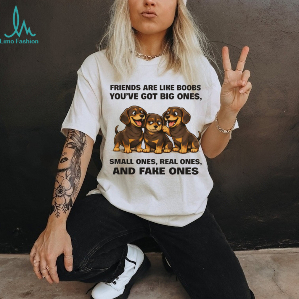 Funny Dachshund Puppies “Friends Are Like Boobs” Graphic T Shirt Funny Dachshund Puppies “Friends Are Like Boobs” Graphic T Shirt